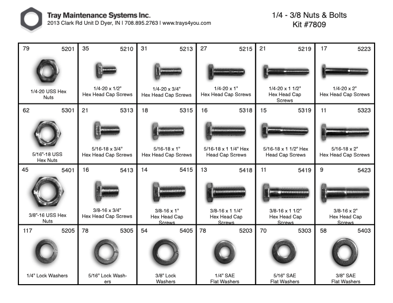 1/4 - 3/8 USS Nut and Bolt Assortment