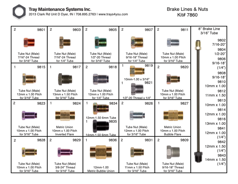 Brake Line Nut Assortment