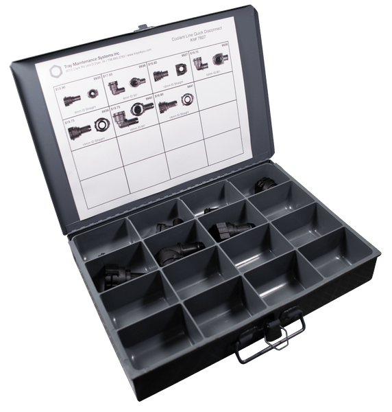 Coolant Line Quick Disconnect Assortment Tray Maintenance Systems, Inc.