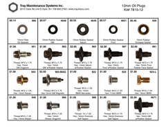 12mm Oil Plug Assortment