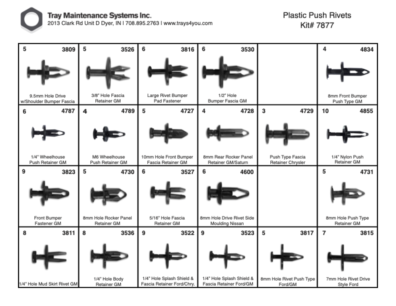 Plastic Push Rivet Assortment