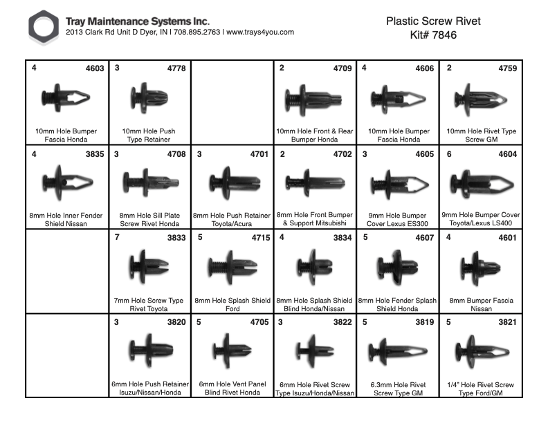 Plastic Screw Rivet Assortment