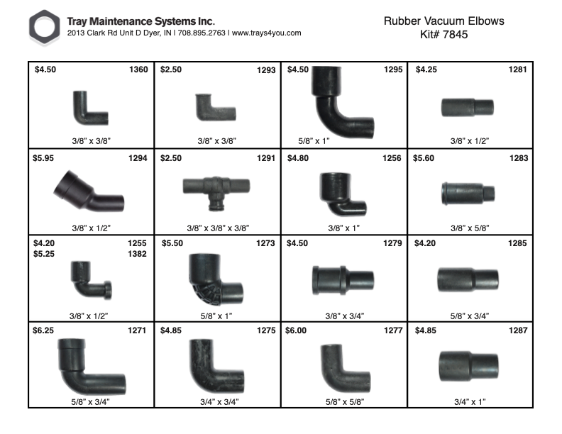 Rubber Vacuum Elbow Assortment