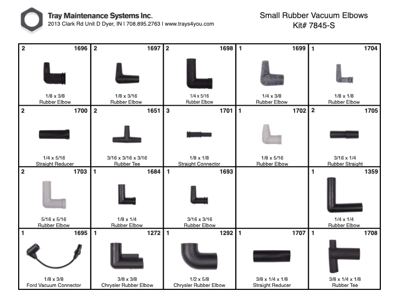 Small Rubber Vacuum Connector Assortment