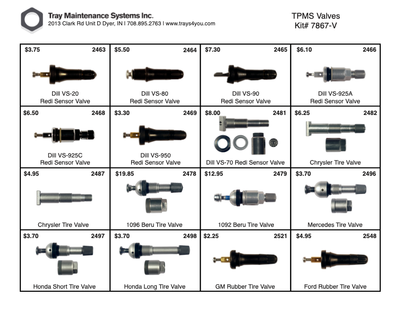 TPMS Valves Assortment