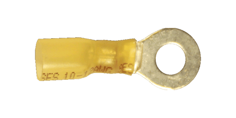 9516 -  Yellow 12-10 Gauge 1/4" Stud Eyelet Heat Shrink Connector