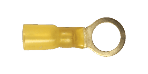 9523 -  Yellow 12-10 Gauge 3/8" Stud Eyelet Heat Shrink Connector