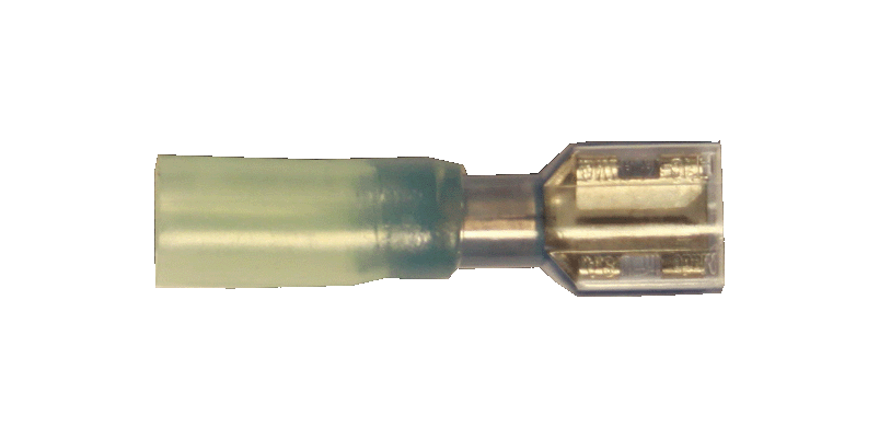 9555 - 1/4" Blue Female Fully Insulated Heat Shrink Connector