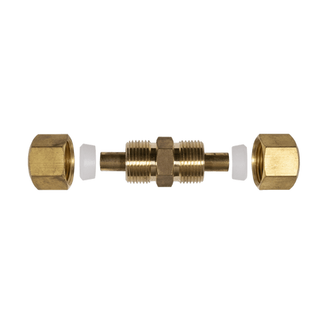 9769 - 3/8" Nylon x 3/8" Nylon Brass Fuel Line Compression Fitting