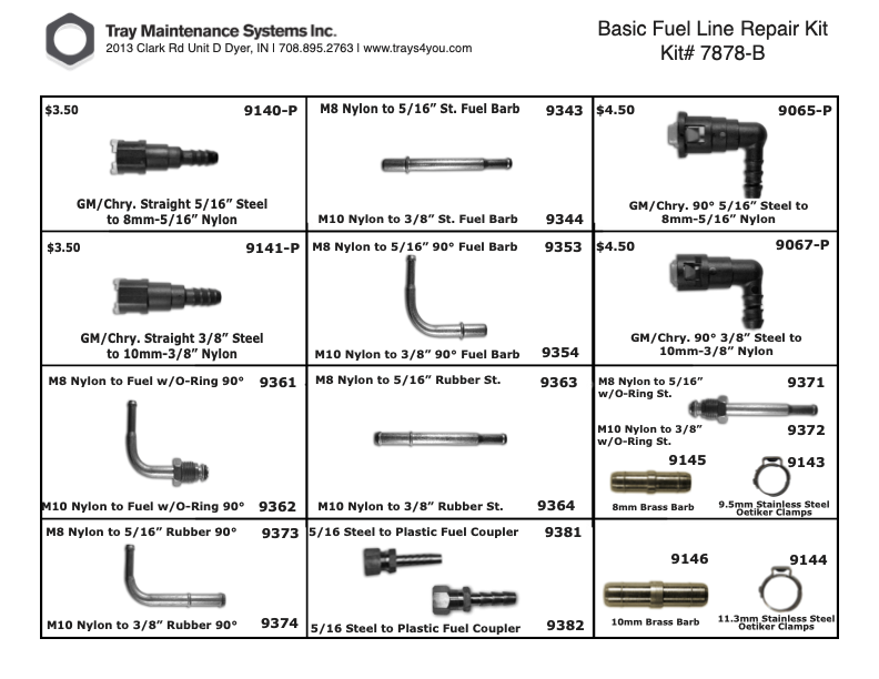 Basic Fuel Line Kit Assortment – Tray Maintenance Systems, Inc.