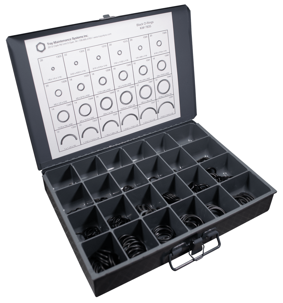 O Ring Inventory Racks Black O-Ring Assortment – Tray Maintenance Systems, Inc.