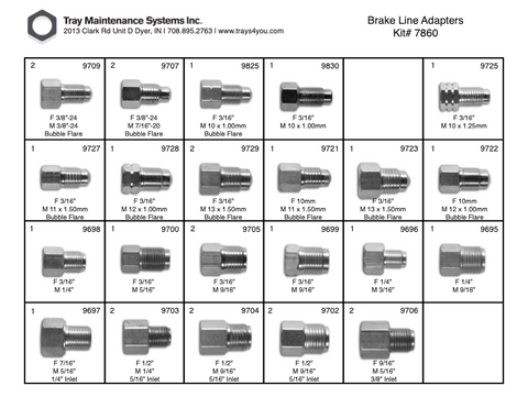 Brake Line Adapter Assortment