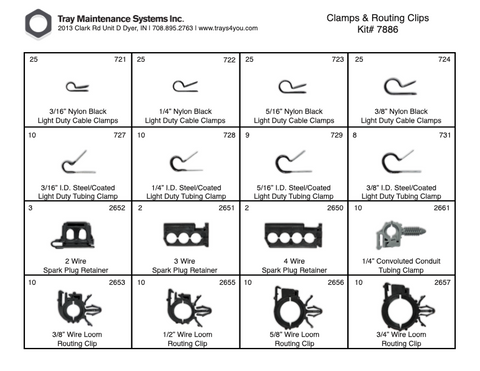 Tubing Clamp & Routing Clips Assortment