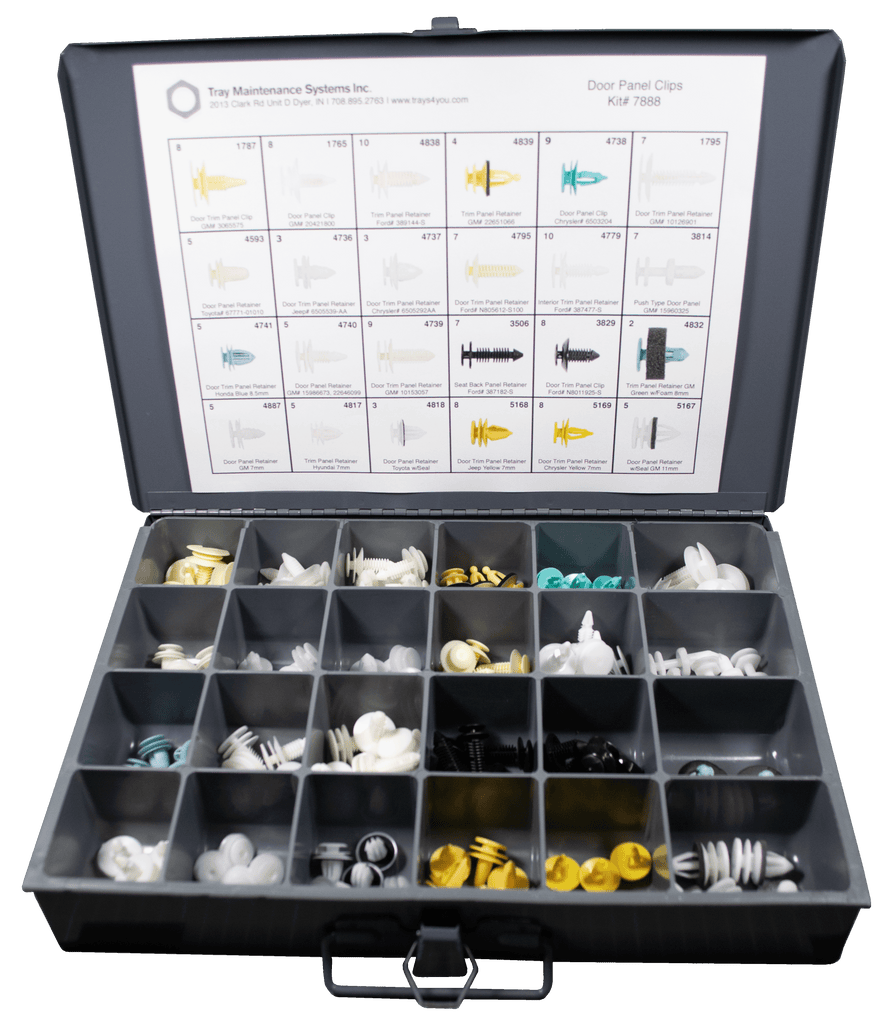 Door Panel Clips Assortment – Tray Maintenance Systems, Inc. Door Panel Clips Assortment – Tray Maintenance Systems, Inc.